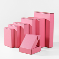 Boîtes d'expédition en carton ondulé rose multi-tailles Cartons d'expédition écologiques pour l'emballage et la livraison de produits en ligne