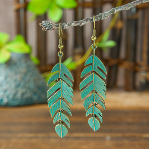 Bohemian <b>Drop</b> Earrings Alloy Antique <b>Bronze</b> Plated Plant Pattern Women's Party Fashion Dangle Earrings Set - Product Image 3