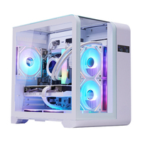 Boîtier PC Gamer Personnalisé ATX Mid Tower avec Affichage de Température LCD, Verre Trempé RGB et Châssis à Flux d'Air Élevé