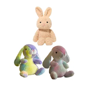 Lop Tai kaki Thỏ nhồi bông động vật Fluffy Easter Bunny mềm đồ chơi sang trọng cầu vồng màu hồng tím thỏ búp bê quà tặng chất lượng cao cấp