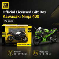 Modèle de moto Kawasaki Ninja 400 en métal moulé sous pression 1:12, jouet pour enfants avec direction avant, décoration, simulation de moto en métal, voitures moulées sous pression