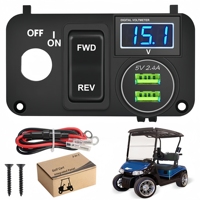 Panel de Control para Carro de Golf, 9V-48V DC, Interruptor de Avance y Retroceso, Toma USB, Voltímetro, Panel Integrado para EZGO TXT PDS Golf