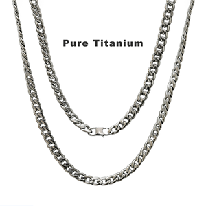 Collana a Catena Cubana Miami in Titanio Puro di Grado Medicale 7.2mm, Gioielli Personalizzati Ipoallergenici, Test REACH e Test al Sale Superati - Product Image 1