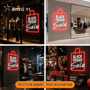 Enseigne néon personnalisée pour la vente du <span class=keywords><strong>Black</strong></span> <span class=keywords><strong>Friday</strong></span>, lumière LED rouge et blanche pour la décoration de vitrine de magasin, enseigne néon imperméable - Product Image 2