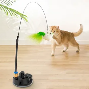 מעניין סימולציה של נוצות ציפורים פעמון חתול מקלות צעצועי עבור גורים שרביטים צעצועי חתול צעצועים אינטראקטיביים עבור חתול