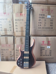 高品质颈部贯穿身体左手电贝司吉他，主动拾音器 - Product Image 2
