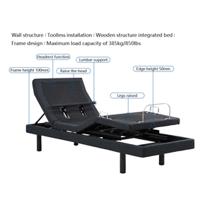โครงเตียงไฟฟ้าปรับได้พับได้พร้อมรีโมทควบคุมตามหลักสรีรศาสตร์มอเตอร์ขนาดคิงไซส์ - Product Image 2
