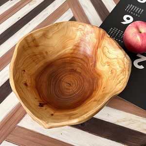 Cuencos nido de madera de teca con forma de flor, irregulares y únicos, para el hogar y la comedor. - Product Image 6