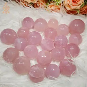 Wholesale natural crystal healing stones star rose quartz sphere for meditation