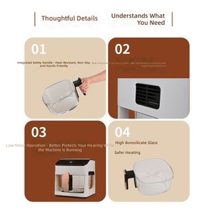 <span class=keywords><strong>Friteuse</strong></span> à air transparente entièrement vitrée avec thermostat intelligent, sans huile, automatique et électrique - Product Image 2