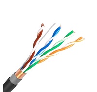 Câble LAN CAT5E FTP blindé 305 m, paire torsadée, catégorie 5, câble Ethernet CAT 5E CCA, noir, certifié ISO9001