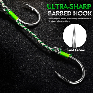 PROBEROS Luminous Octopus Assist Señuelo de Pesca de Arrastre con 3 Anzuelos, Cabeza de Plástico y Falda, Cebo Duro Artificial para Pesca en Aguas Profundas - Product Image 6