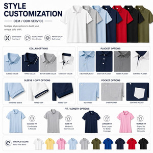 Polo à manches courtes tricoté sur mesure pour hommes et femmes, en coton piqué respirant, ODM OEM, marque privée, couleur unie, style décontracté - Product Image 4