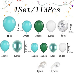 113 pezzi di palloncino in lattice metallizzato blu e verde Kit di ghirlanda parete arco e sfondo per feste di compleanno di Halloween decorazioni - Product Image 5