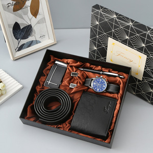 Set Regalo Aziendale Personalizzato per <span class=keywords><strong>Uomo</strong></span>: Portafoglio, Orologio, Cintura in Confezione di Lusso, Regalo per la Festa del Papà, San Valentino, Souvenir Promozionale Aziendale - Product Image 5