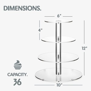Rak transparan kue ulang tahun kustom untuk pernikahan, rak kue akrilik bentuk menara, Platform banyak tingkat, - Product Image 3