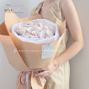 Papel de embalaje de flores estilo coreano pequeño, papel de algodón con textura de madera, papel de embalaje de color sólido para macarons - Product Image 3