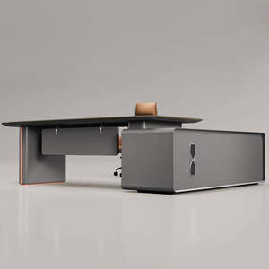 Bureau de direction moderne et luxueux, table d'ordinateur laquée pour le bureau à domicile - Product Image 2