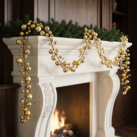 Guirlande lumineuse de Noël en plastique électroplaqué, 6 couleurs imprimées, boules décoratives à suspendre pour fenêtre, arbre, accessoires de fête