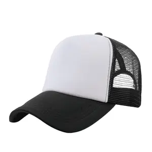 כובע פרסום מותאם אישית כובע רשת ספוג מודפס ורקום לוגו כובע ברווזון נושם להגנה מפני השמש