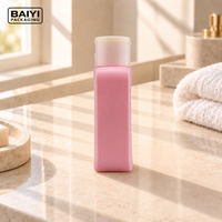 Bouteille de savon liquide rectangulaire de 200 ml, bouchon à vis blanc, bouteilles en plastique PE mat, soins personnels, emballage personnalisé, MOQ 10000