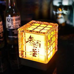 โคมไฟตั้งโต๊ะ LED แบบแท่ง กระจกนิรภัย D90 H120 มม. ควบคุมด้วยมือ แสงไฟสร้างบรรยากาศ สำหรับร้านกาแฟ ร้านคาราโอเกะ ไนท์คลับ ไฟเวที - Product Image 1