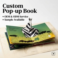 Livres Pop-up pour Enfants, Livre Cartonné Couleurs Vives, Motifs Animaux, Impression Personnalisée pour l'Éducation Précoce des Enfants