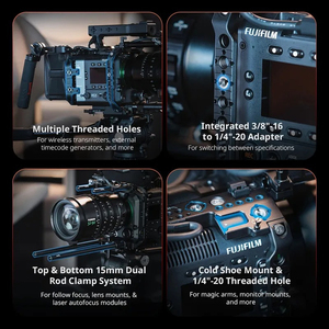 Kit de cage en alliage d'aluminium SmallRig pour <span class=keywords><strong>FUJIFILM</strong></span> <span class=keywords><strong>GFX</strong></span> ETERNA 55, plaque supérieure, plaques latérales gauche et droite, poignée de contrôle, support de moniteur double tige - Product Image 5