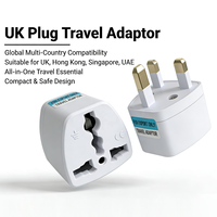 Adaptor Colokan Standar Inggris, Konverter Daya, Adaptor Stopkontak Perjalanan, Soket Universal Inggris, Soket Dinding Tembaga, Konversi untuk Wisata