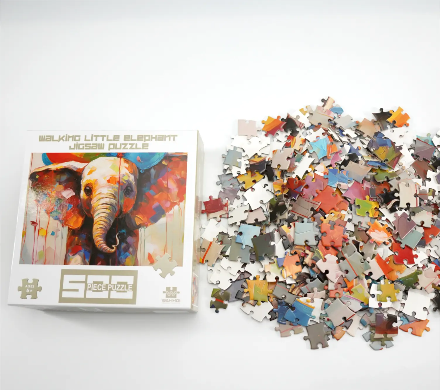 Walking Little elephant Jigsaw puzzle International Custom 1000 pieces hot sale for adult custom logo