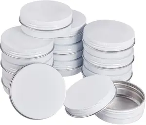 white color Aluminum metal tin box packaging Tinning box cosmetic aluminum jar hair wax pomade tea candy packing tin