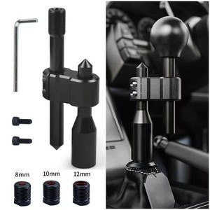Aluminum Gear <b>Shift</b> <b>Knob</b> Extension Rod Adjustable Height Booster For Car Modification Black D1543 - Product Image 3