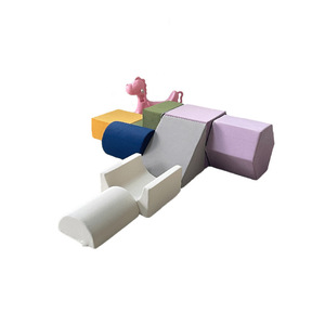 Ensemble de jeu d'escalade pour enfants, canapé souple, formes géométriques, tissu, mousse haute élasticité, jouet d'intérieur pour bébé et maternelle - Product Image 1