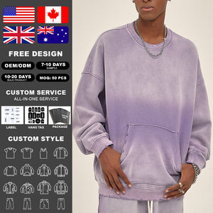 KingSen Sweat-shirt unisexe de haute qualité pour l'hiver, brodé, délavé, col rond, manches longues, en molleton français respirant, surdimensionné - Product Image 2