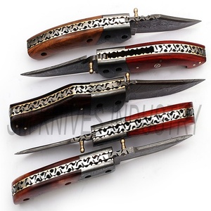 Lote de 5 piezas de cuchillos de bolsillo plegables de Damasco hechos a mano (smk1189) - Product Image 3