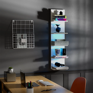 Estantería de Esquina Moderna de Madera de 5 Niveles, Flotante, Montada en la Pared, con Diseño Ecológico para Sala de Estar y Decoración del Hogar - Product Image 2