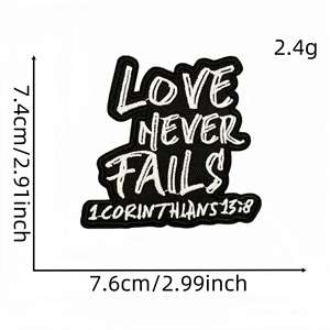 Nouvelle broderie thermocollante simple noir et blanc avec les mots 'Choisie', 'Rédigérée', 'Foi' pour la décoration de vêtements et de sacs à dos - Product Image 4