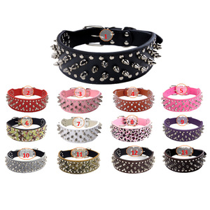 Spiked <strong>Dog</strong> Collar for Medium Large <strong>Dogs</strong> Cool Rivet PU Leather Pet Collar with Zinc Alloy Buckle Durable <strong>Dog</strong> Neck for Outdoor - Product Image 5