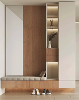 Meuble à chaussures moderne pour entrée, armoire de rangement en bois avec tiroirs, meuble de couloir sur mesure