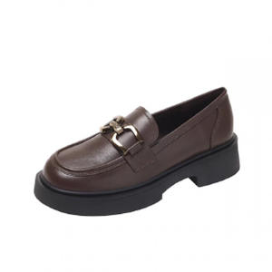 2025 nouveau printemps automne femmes en cuir véritable mocassins rétro Style britannique semelle épaisse sans lacet appartements JK chaussures simples - Product Image 4