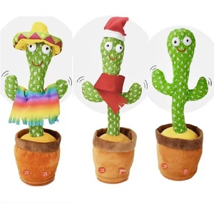 Amazon Hot Selling Soft Plush Cactus Electric Talking Singing Dancing Plush Toys Cactus Toy