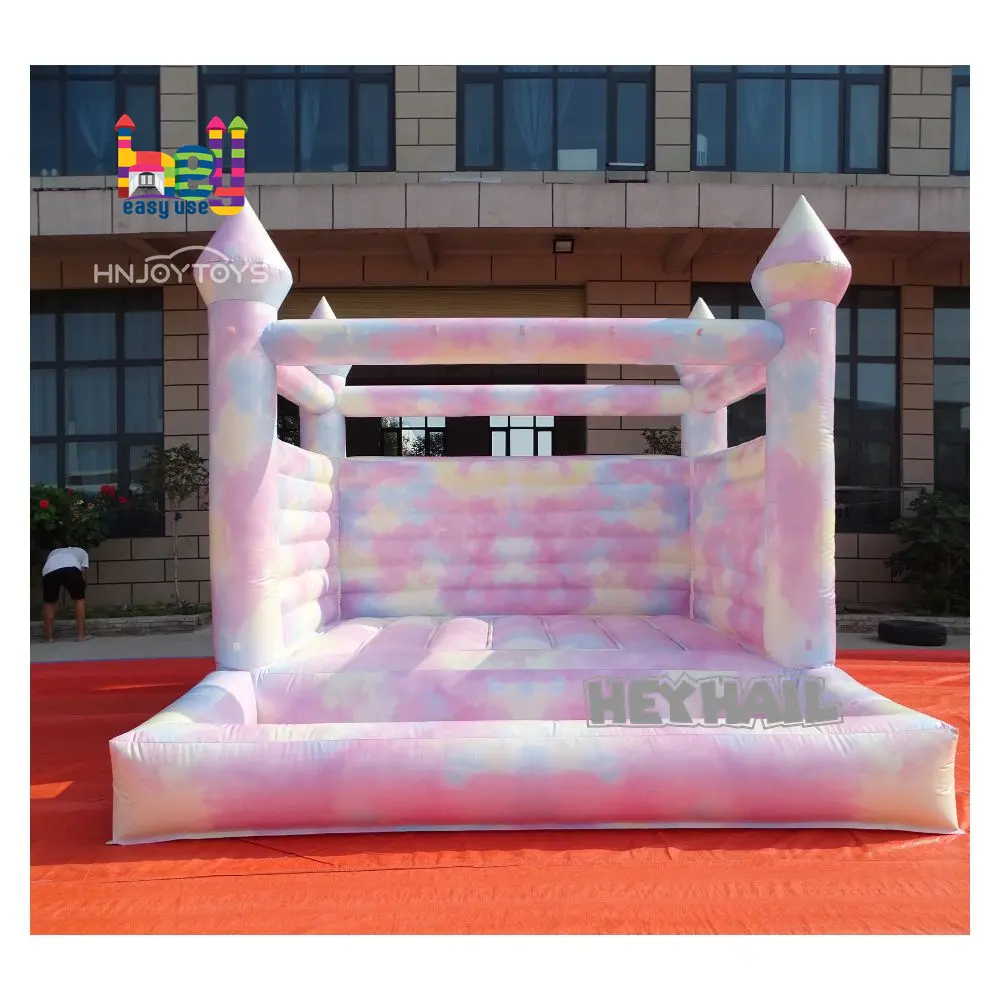 Tie Dye Bounce House Inflatable Colorful Painting Bounce House for Party Rentals Inflatable Castles 13x13ft