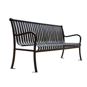 Hot <strong>Sale</strong> All Weather 2 Seater Metal Modern <strong>Garden</strong> <strong>Benches</strong> Outdoor Park Long Black Steel Iron <strong>Bench</strong> - Product Image 1