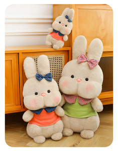 Peluche Coniglio Carino di Grandi Dimensioni, Cuscino Rotondo a Forma di Coniglio, Regalo di Compleanno con Imbottitura in Cotone PP per Lei - Product Image 2