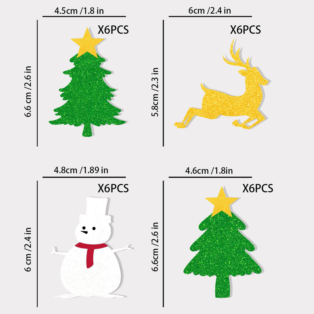 24pcs christmas cake flag c style - multicolor