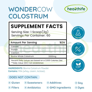 Healthife integratori di latte di colostro bovino in polvere IGG 20% colostro in polvere - Product Image 2