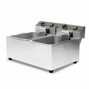 高品質ダブル17Lダブルタンク電気ポテトフィッシュドーナツフライヤー業務用キッチン機器レストラン用フライヤー - Product Image 3