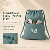 Sac à dos à cordon personnalisé avec logo, poche zippée, léger, en toile, pour sport, gym, voyage, fitness, promotion