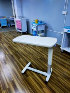 2024 New Arrival Hospital <strong>Height</strong> <strong>Adjustable</strong> Patient Food <strong>Table</strong> ABS Easy Moving Overbed <strong>Table</strong> for Hospital - Product Image 3