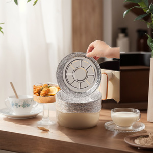 ถาดอลูมิเนียมฟอยล์ขนาด 6 7 8 นิ้ว สำหรับหม้อทอดไร้น้ำมัน ใช้กับเตาอบได้ เกรดสำหรับอาหาร ทนความร้อนสูง ถาดอบแบบใช้แล้วทิ้ง - Product Image 1
